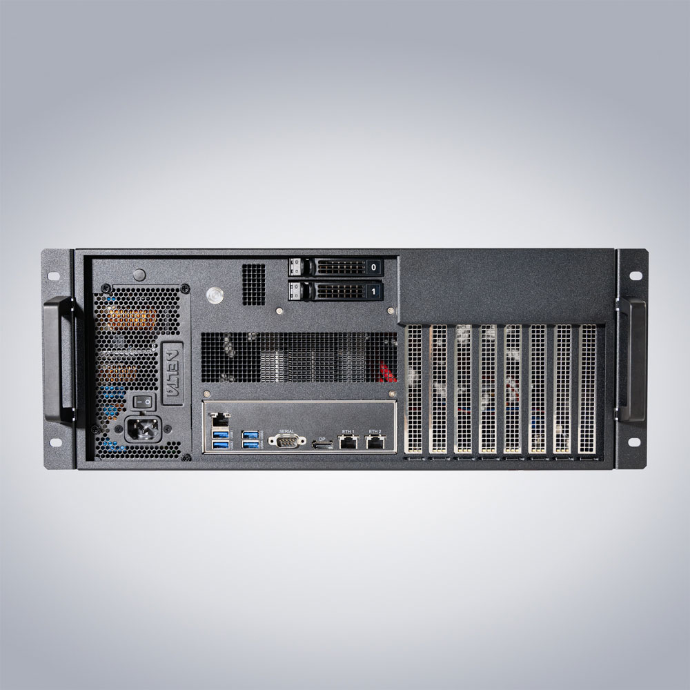 4U front I/O industrial server with up to 4 dual-slot GPUs